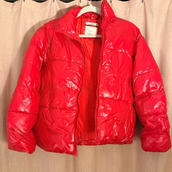 Target: A New Day Shiny Red Puffer Jacket - Picture 2 of 3